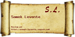 Samek Levente névjegykártya